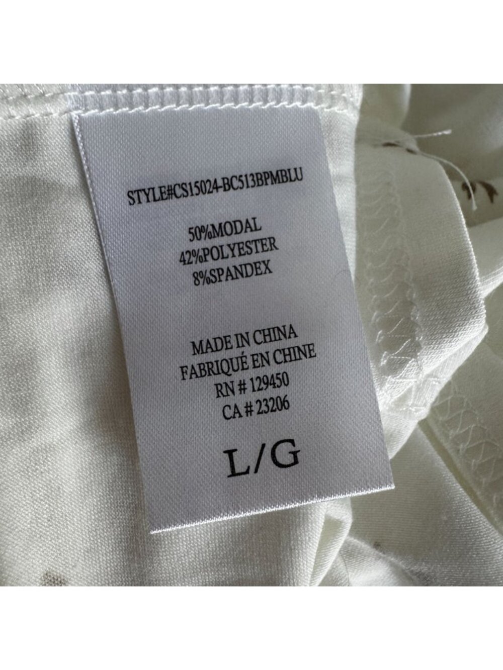 Como Sleep Modal Women's 2 Piece Pajama Pants Set Size L/G Ivory with Bow Print - Picture 9 of 9